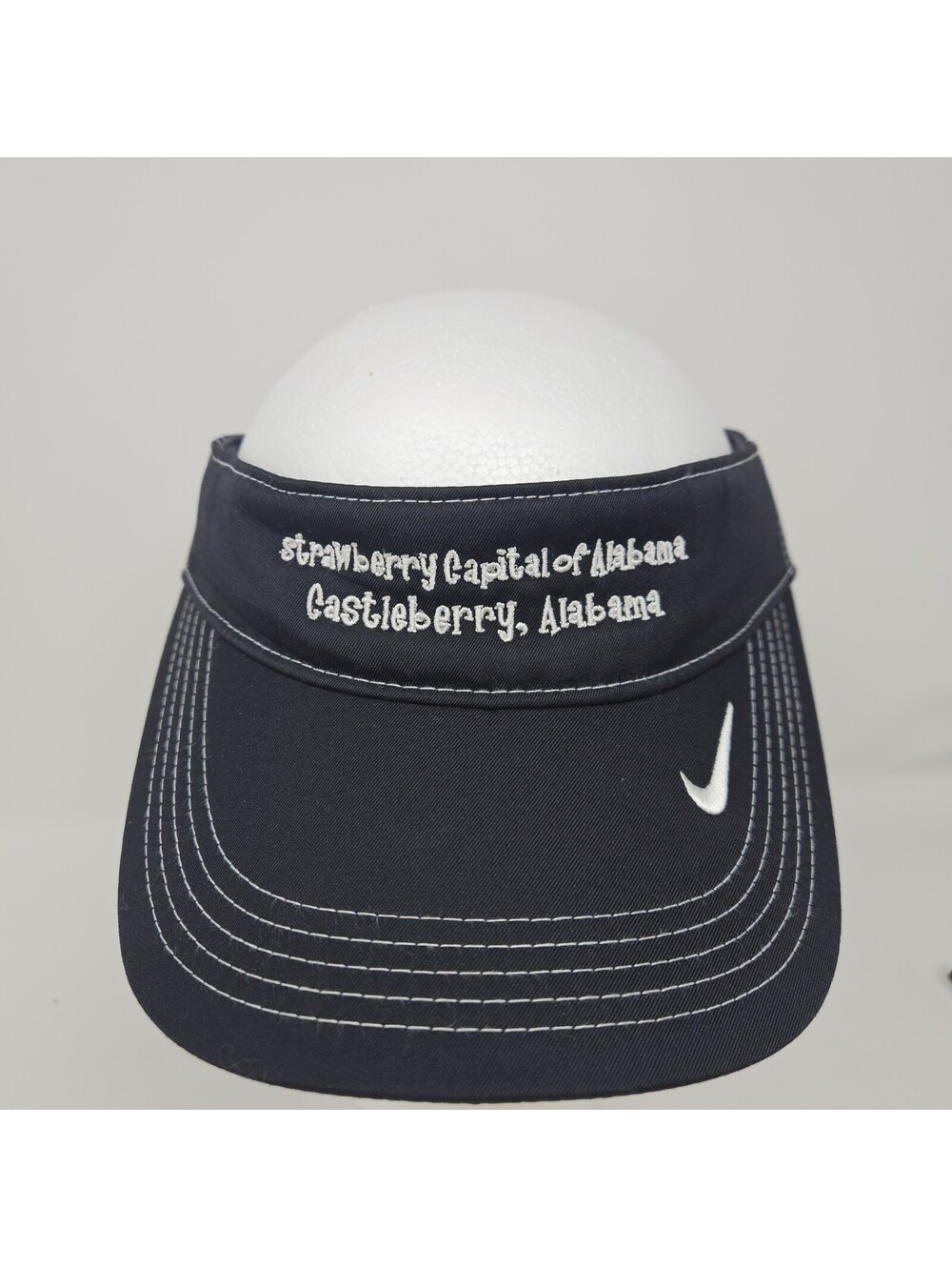 Nike Visor Hat Adjustable One Size Black Dri Fit Lightweight Swoosh Logo Adult